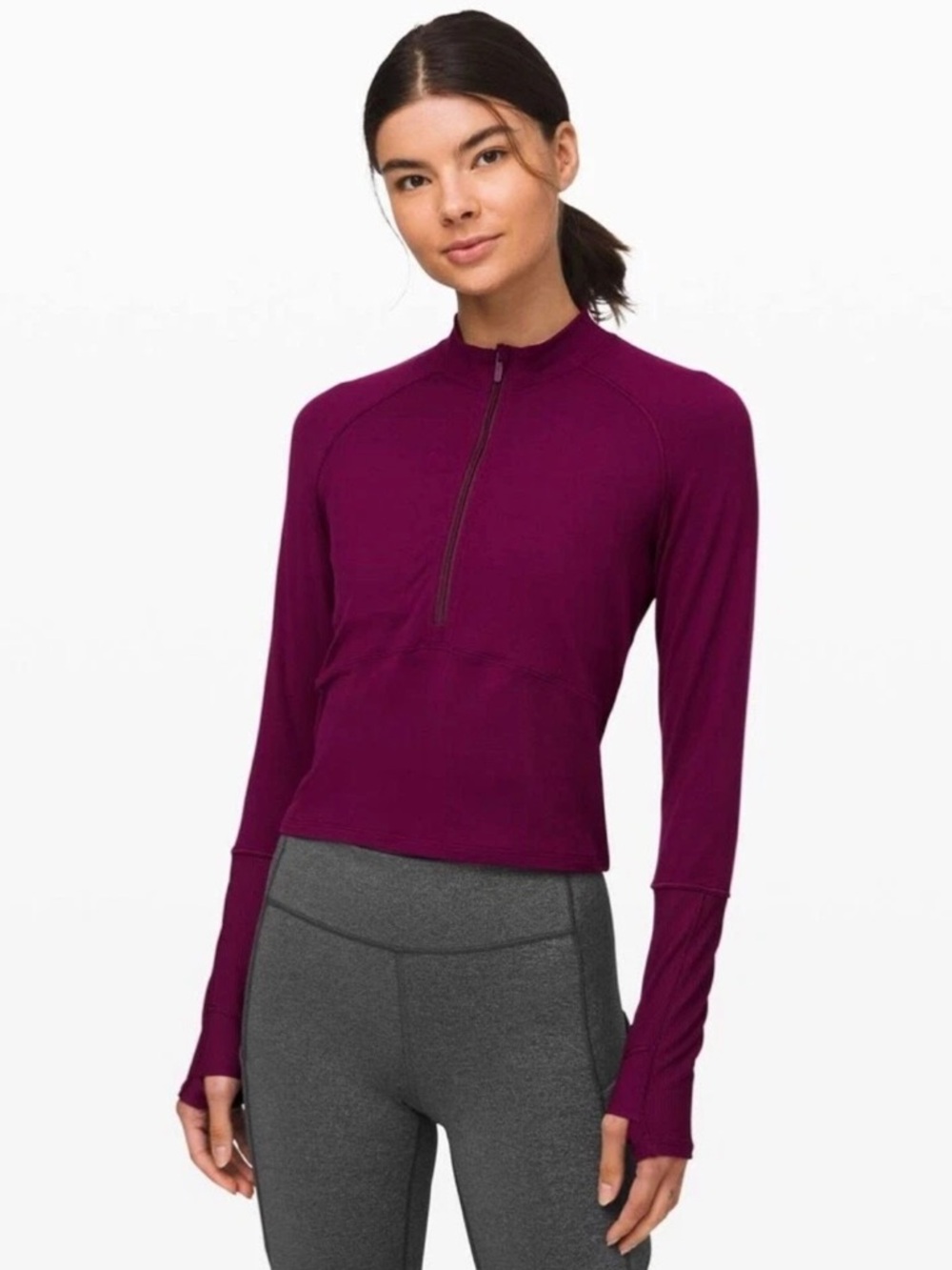 Lululemon It’s Rulu Cropped Half-Zip Jacket Marvel Dark Purple Size 10